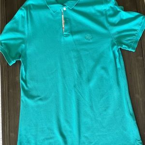 Burberry teal polo